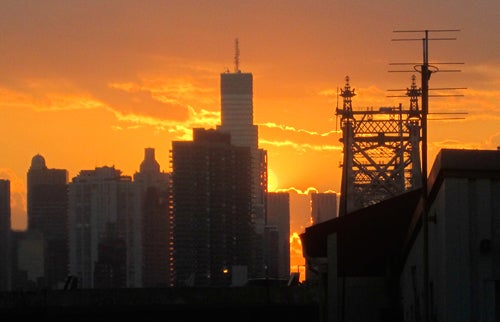 Setting sun over Queens, NY.