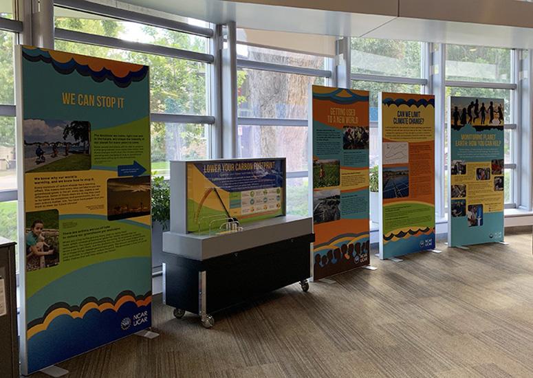 A picture of the traveling exhibit at the Boulder Public Library