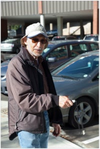 Don Lenschow with sling psychrometer